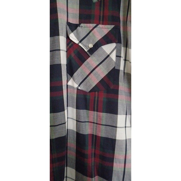Ely Plains Men's 2X Western Pearl Snap Button Plaid Shirt Cowboy Ranch Rodeo - Picture 4 of 5
